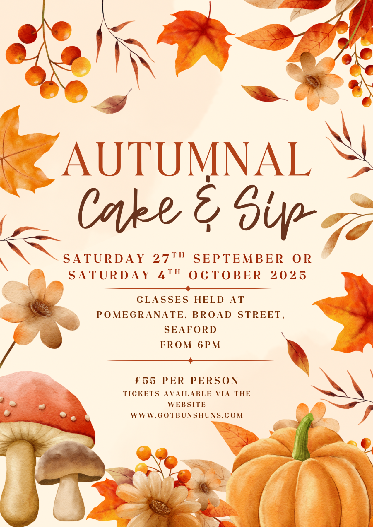Autumnal Cake & Sip - 4th October 2025